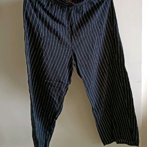 Striped Black Straight Pants