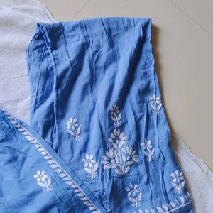 Powder Blue CLR Premium quality Lucknowi Plazopair