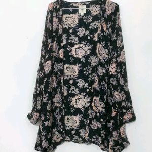 Navy Blue Floral Shrug