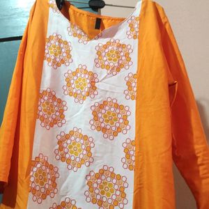 Printed Orange Kurti