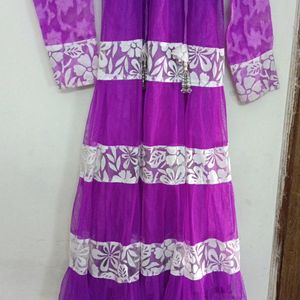 Anarkali Purple Dress For Girls