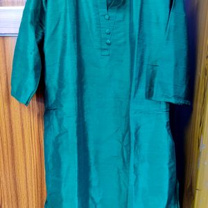 Bottle Green Knee Length Kurti