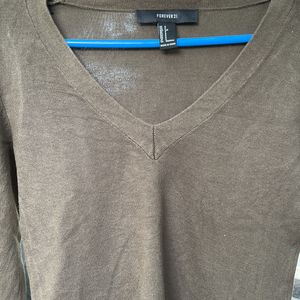 Forever 21 Olive Green Top, Size S