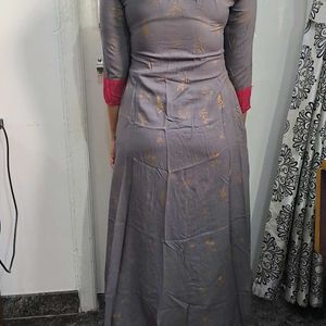 Avaasa Grey Colour Maxi Kurta