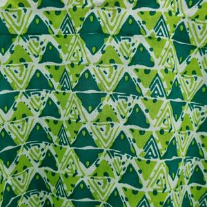 Green Triangle Print Short Kurti