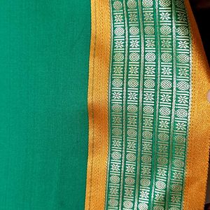 New✅ Green Saree Polysilk✅