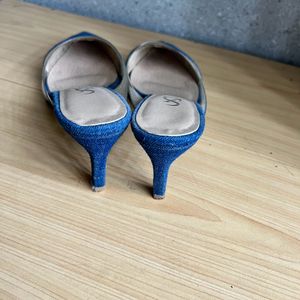 Denim heels