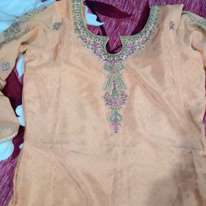 Orange Colour Suit With Banarasi Dupatta