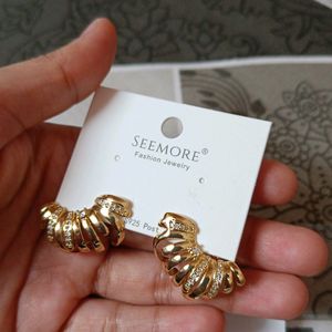 Diamond Studded Cuff Earings