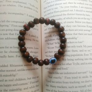 Evil Eye Bracelet With Wood Beads