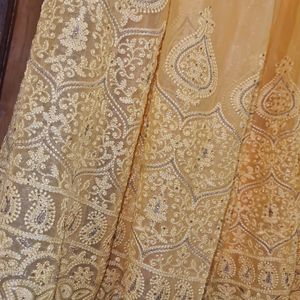 BRIDAL HEAVY GARARA CHIKANKARI WORK ON SILK