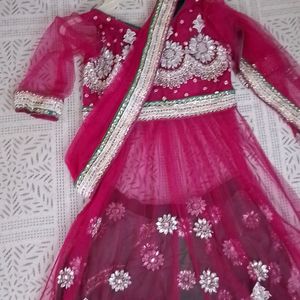 Long Slit Kurti Lehenga With Dupatta