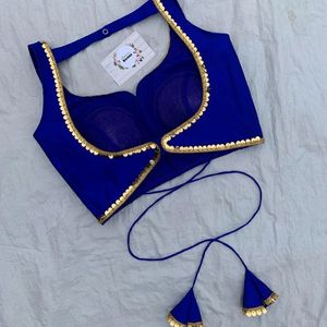 Blue Sleeveless Blouse