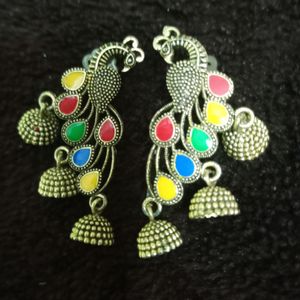 Peacock earrings