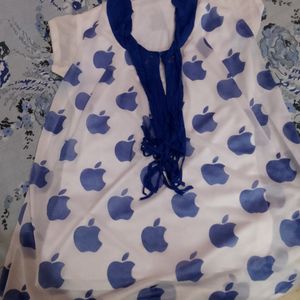 Beautiful Blue Apple Print Top