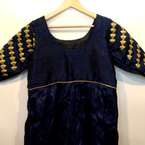 Navy Blue Embroidered Gown(Women)