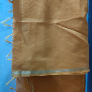 Mustard Dupatta With Fringes