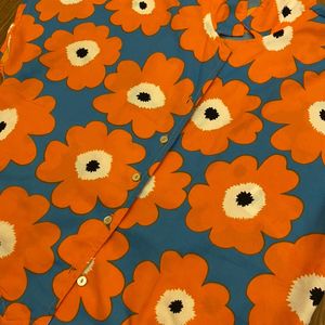 Orange Floral Shirt