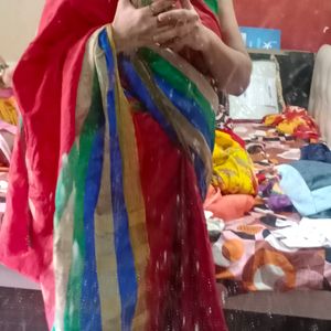 Red Multicolored Saree