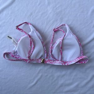 SHEIN Pink Snakeskin Bikini Top