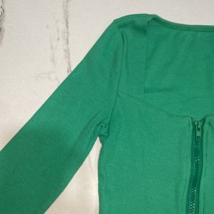 corset cropped top green