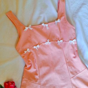 Y2k Cottagecore Peach Dress