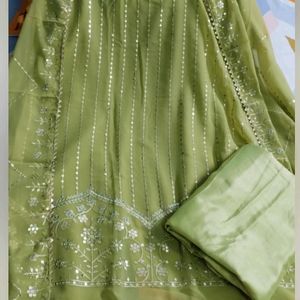 New Heavy Embroidered Lemon Colour Kurta Set