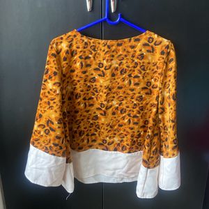 Statement Animal Print Cape Top