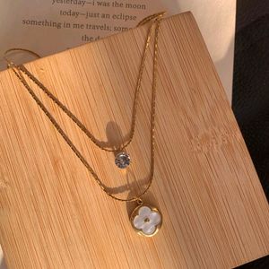 Stainless Steel Double Layered Necklace