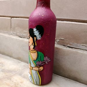 Handpainted Abstract Art Bottle