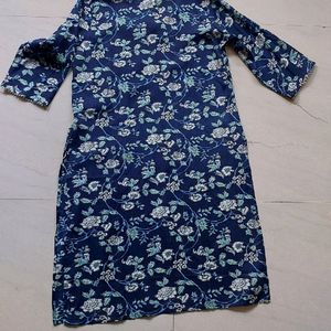 Blue Floral Print Kurti