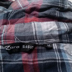 Zara Cotton Shirt Check Design