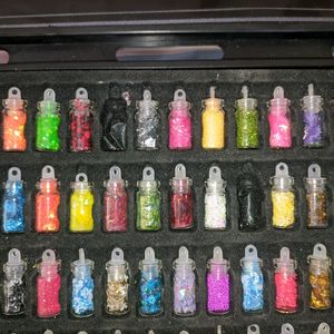 Mini Glitter And Charm Bottles For Nails Or Makeup