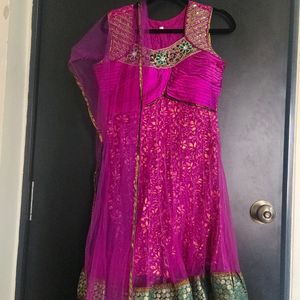 Deep Purple Suit Set - Top, Dupatta, Chunni