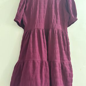 Women Tiered Purple Dress