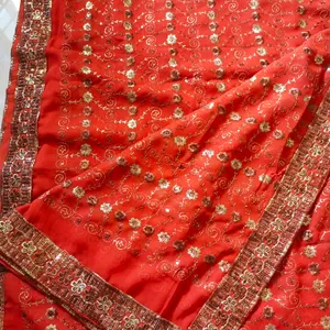 Jari Embroidered Saree Without Blouse Piece