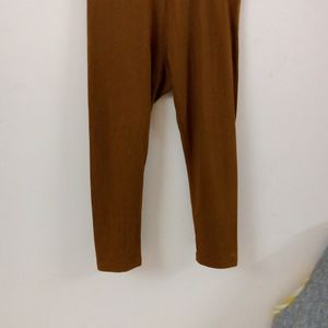 Girls Regular Leggings(Solid Brown Color)