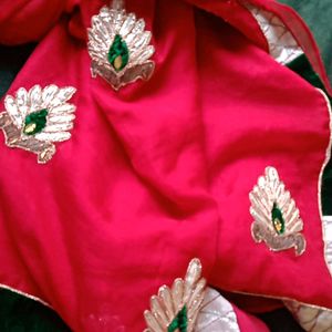 Partywear Red Saree