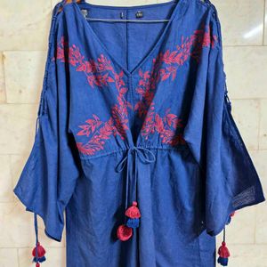 Linen Cotton Embroidered Shrug