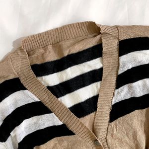 Pinterest Korean Stripped Cardigan