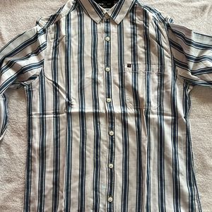 Men Spykar White Blue Stripped Shirt