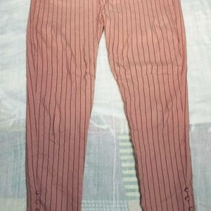 Peach Striped Leggings