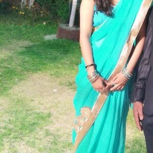 Sea Green Party Wear Saree