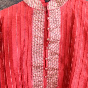 Men Festive Kurta Red Colour