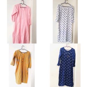 4 Cotton  Kurti Combo Set