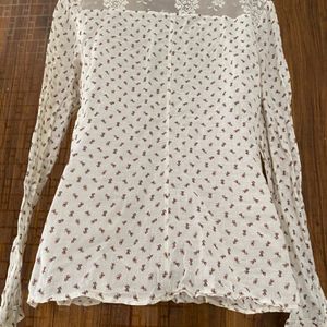 White Printed Cotton Shirt