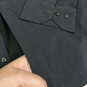 Men Shirt Black Stretchable