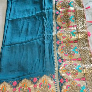 Beautiful Sea Green Colour Sari With Blouse