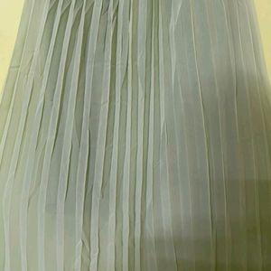 Light Green Belted Long Length Dress