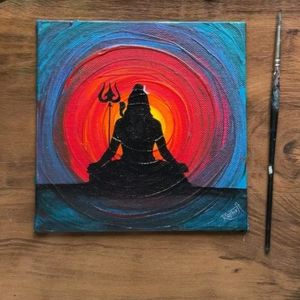 Shiva Canvas Painting With Stand